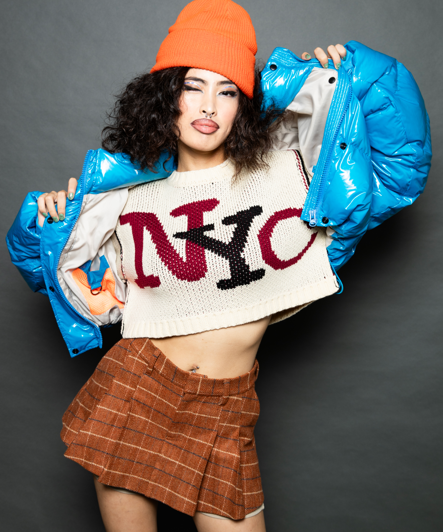 "NYC”ジャガードニットプルオーバー