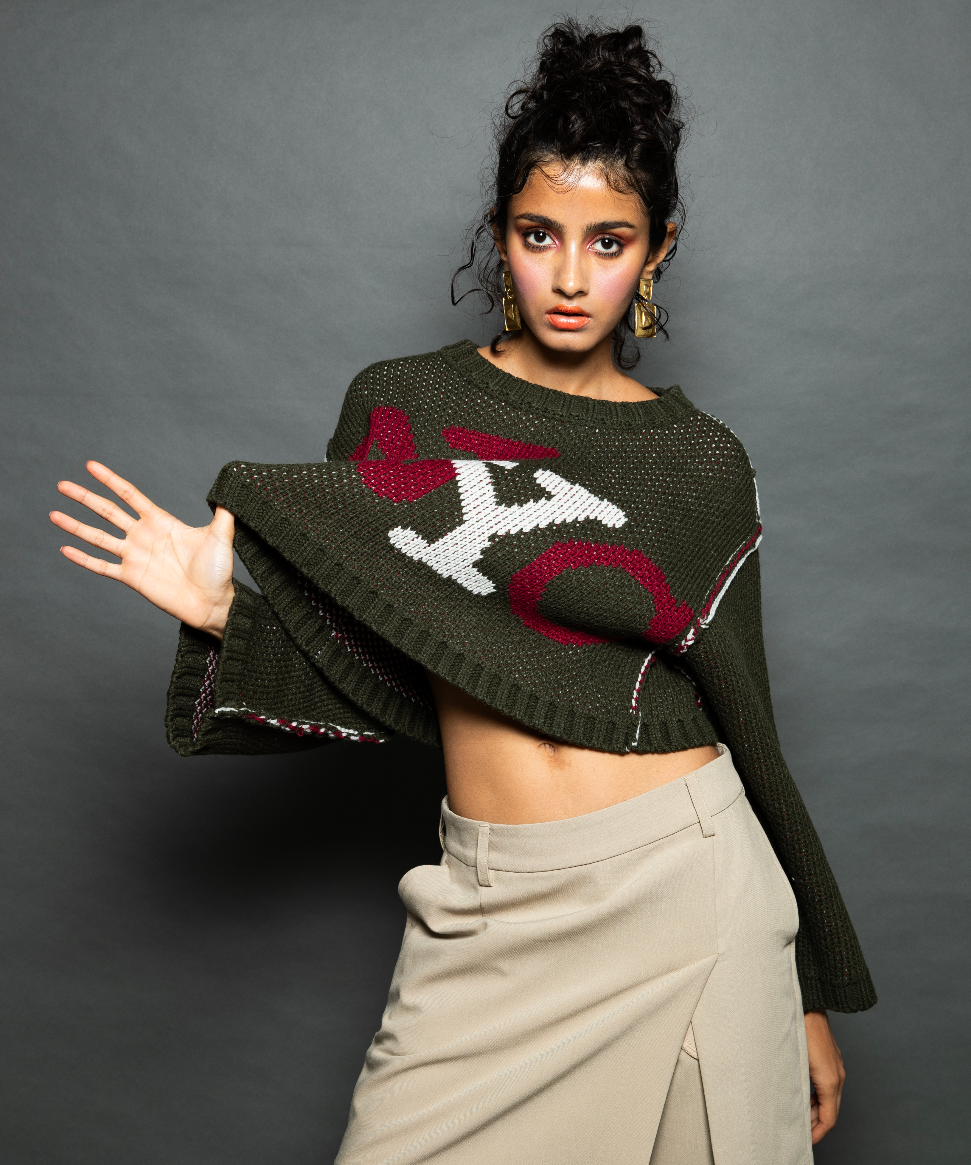 "NYC”ジャガードニットプルオーバー