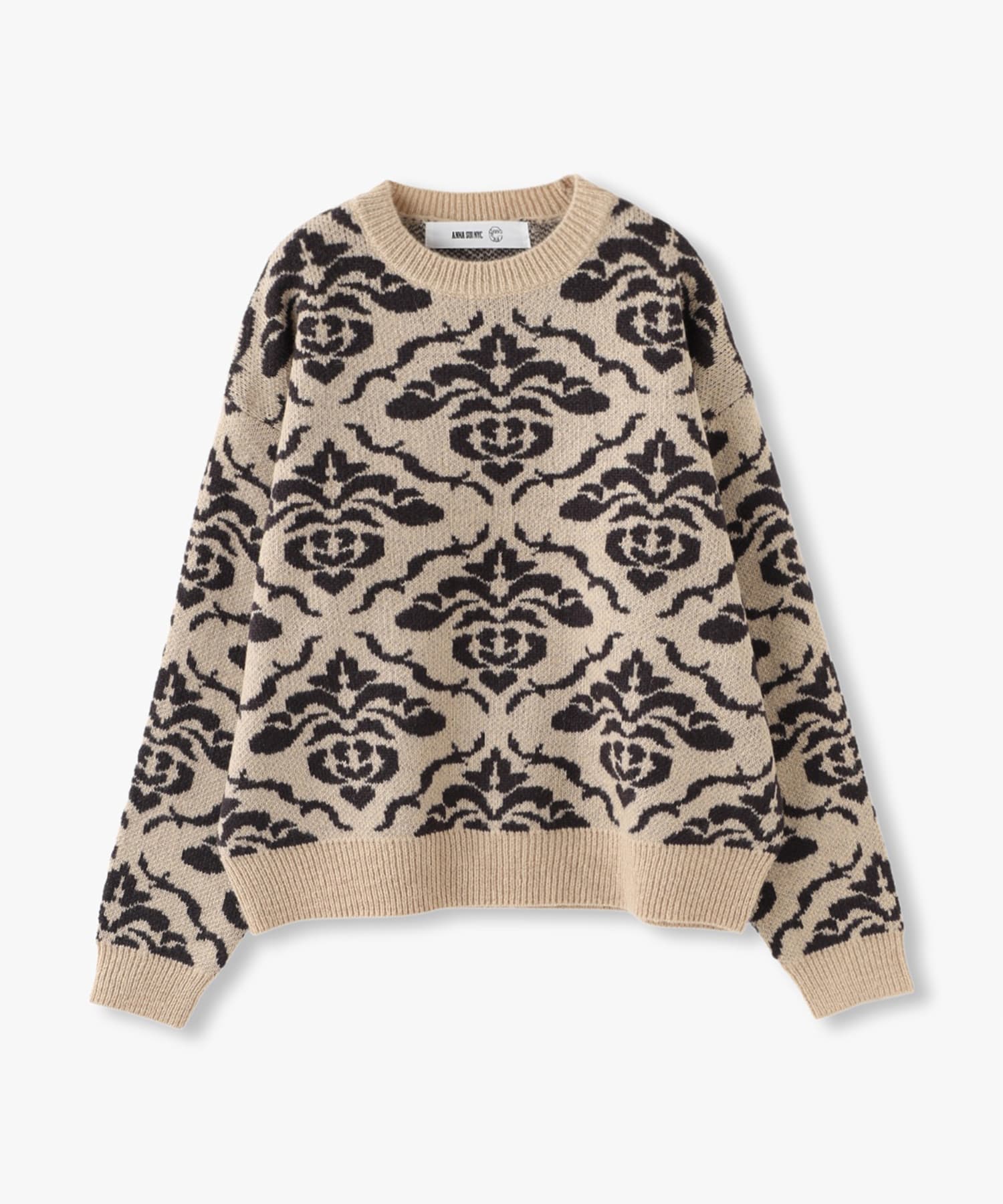 ANNA SUI NYC ダマスク柄 ジャガードニット