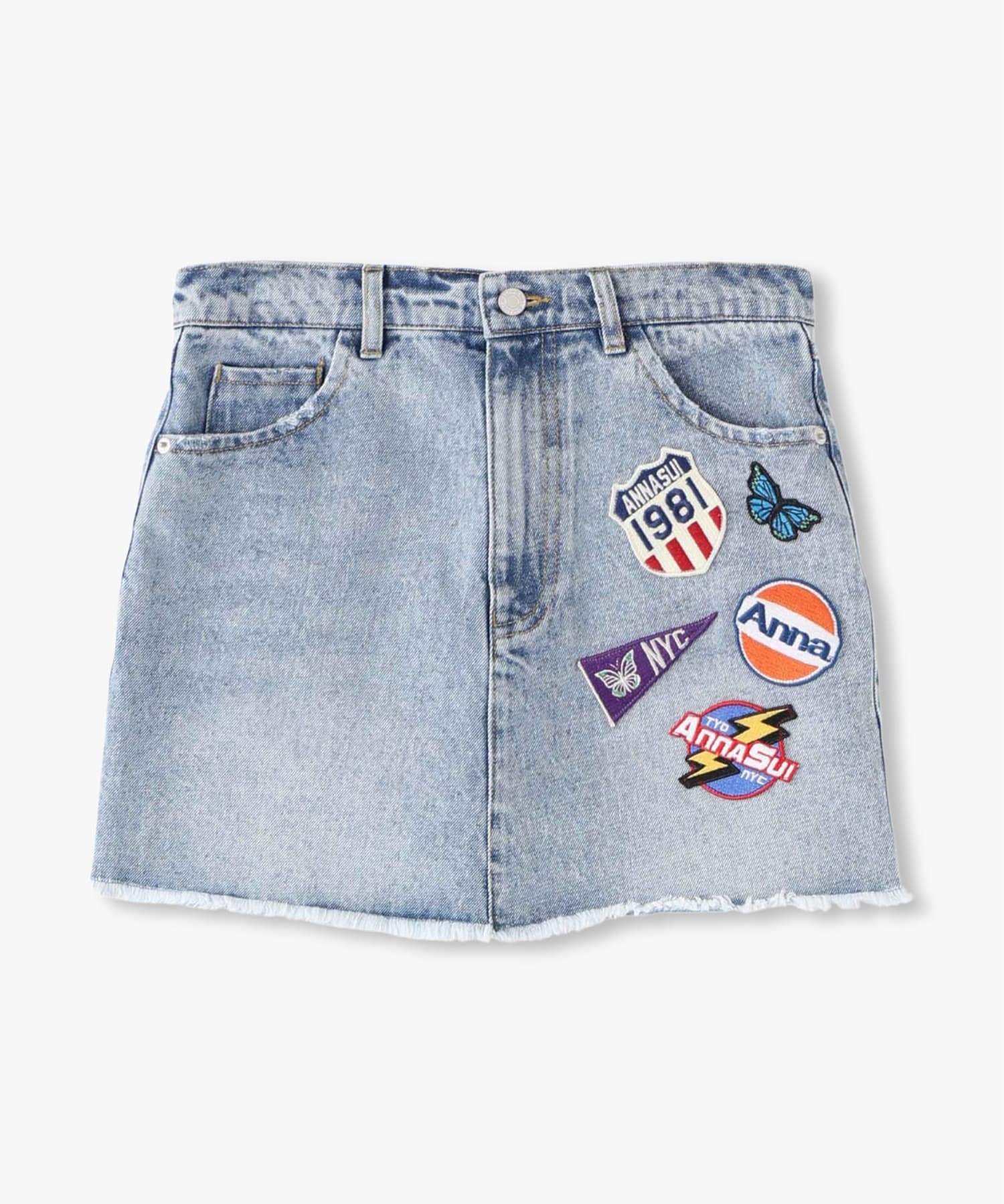 ANNA SUI NYC ワッペンデニムスカート