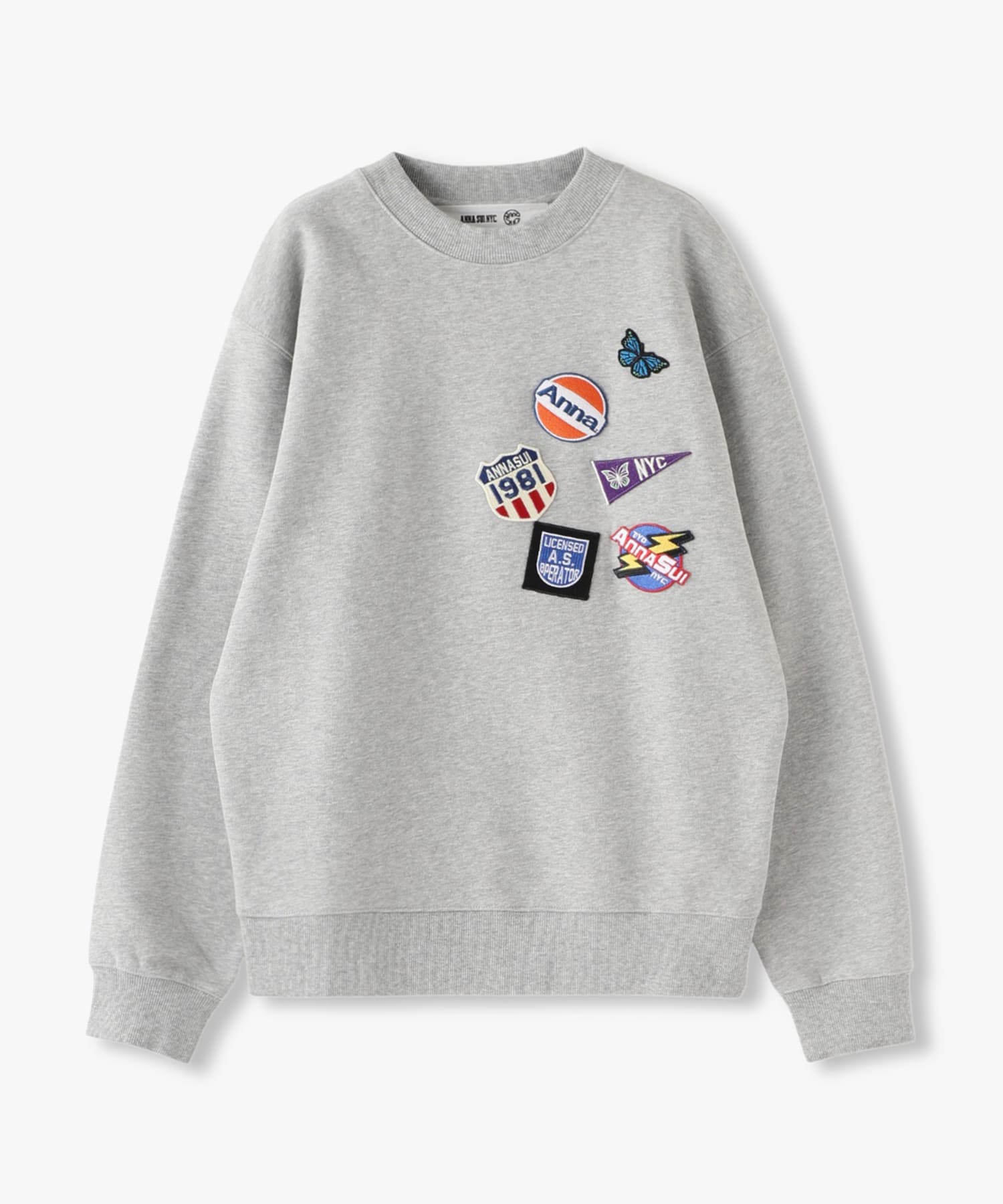 ANNA SUI NYC ワッペンクルーネックスウェット