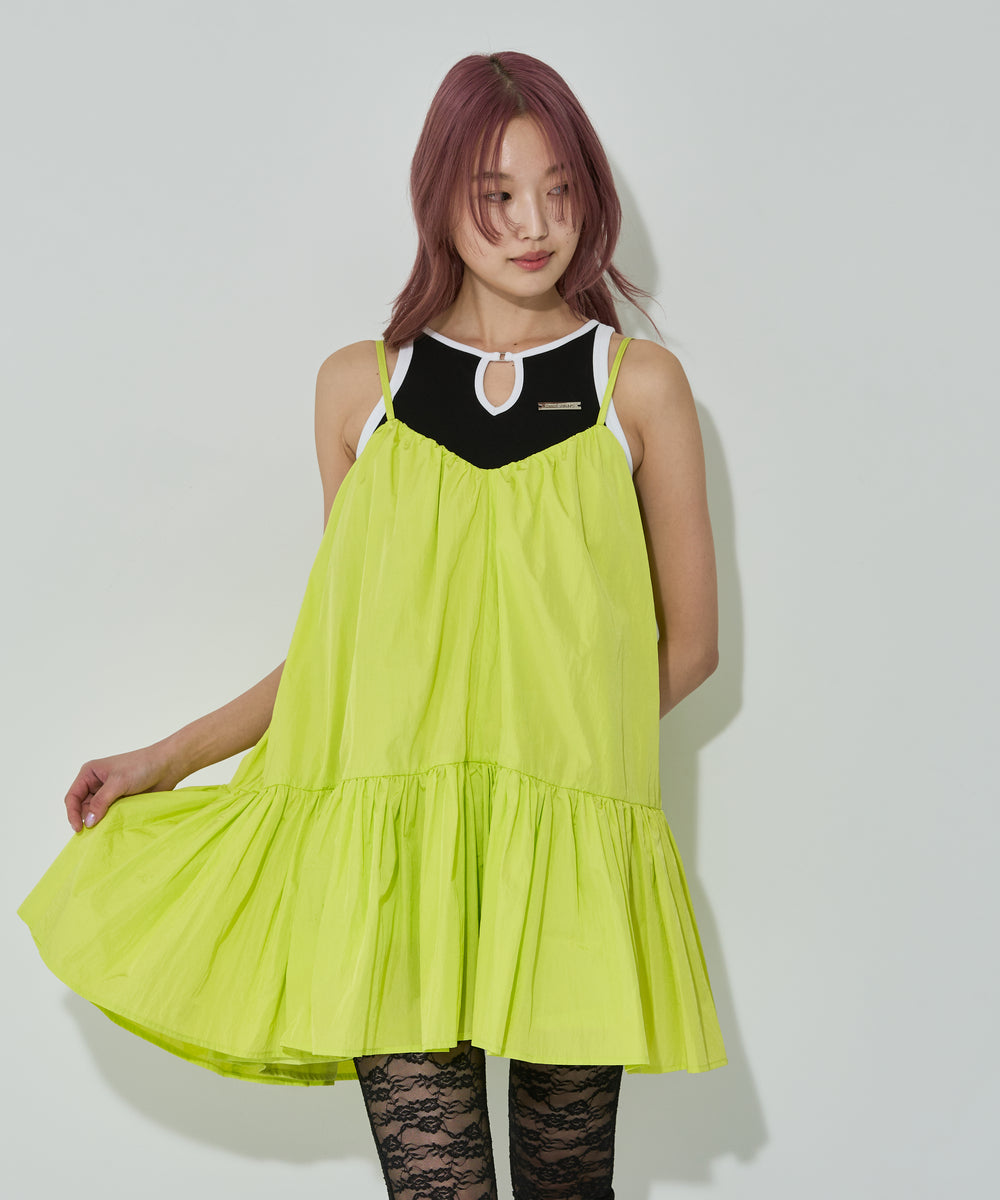 ギャザーフレアキャミワンピース