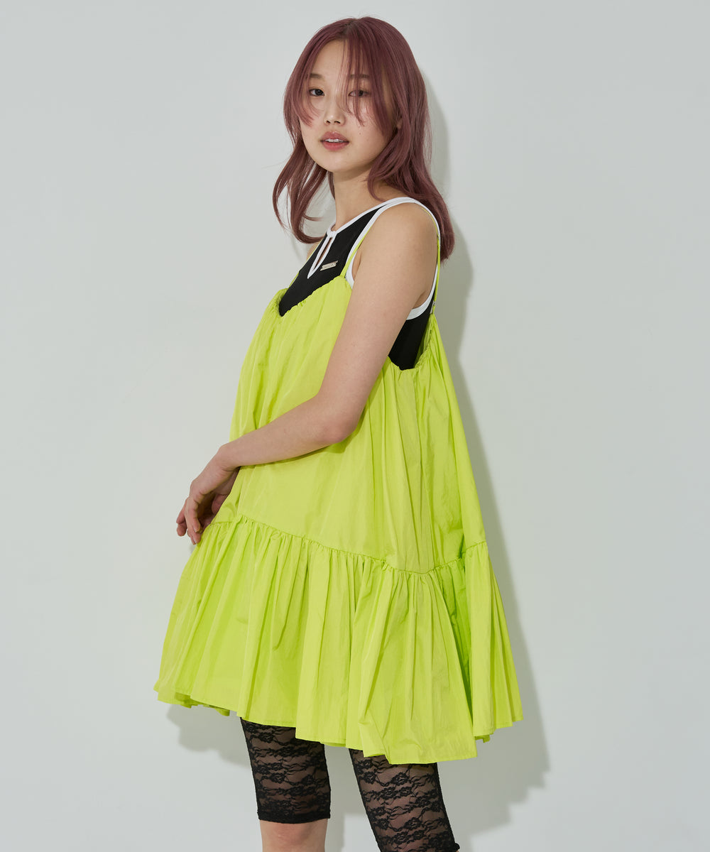 ギャザーフレアキャミワンピース