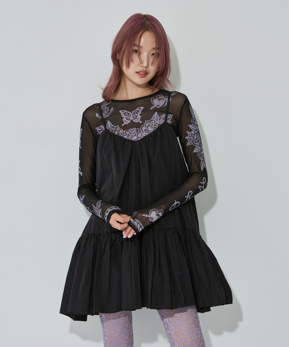 ギャザーフレアキャミワンピース