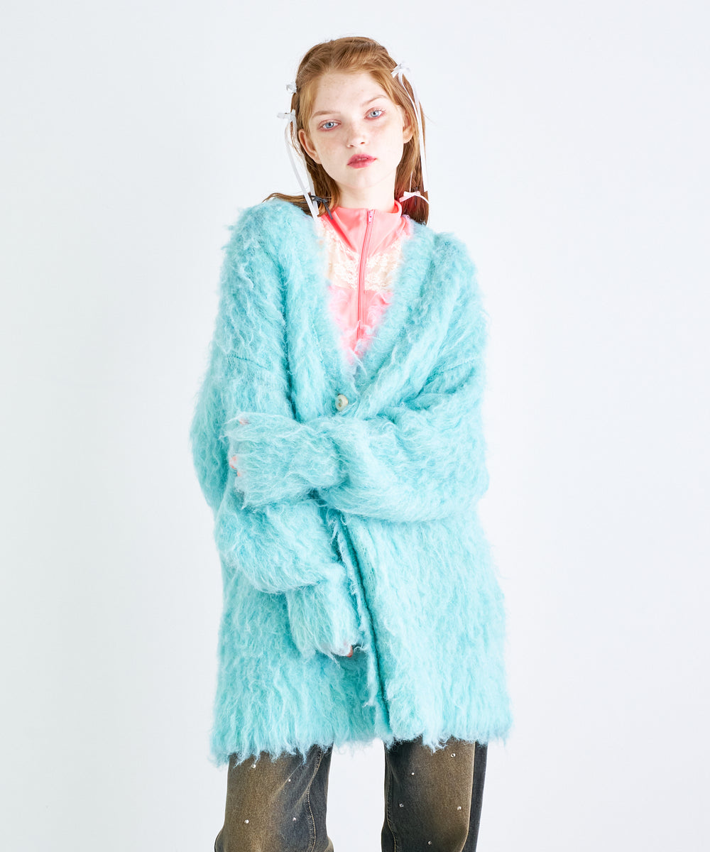 ウェーブシャギーカーデ