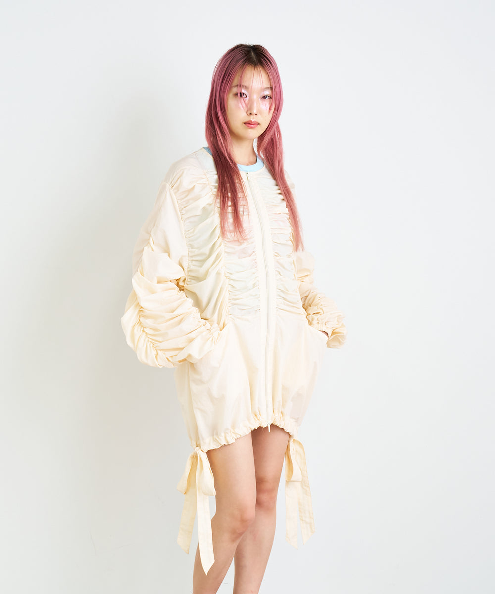 シャーリングダブルジップブルゾン