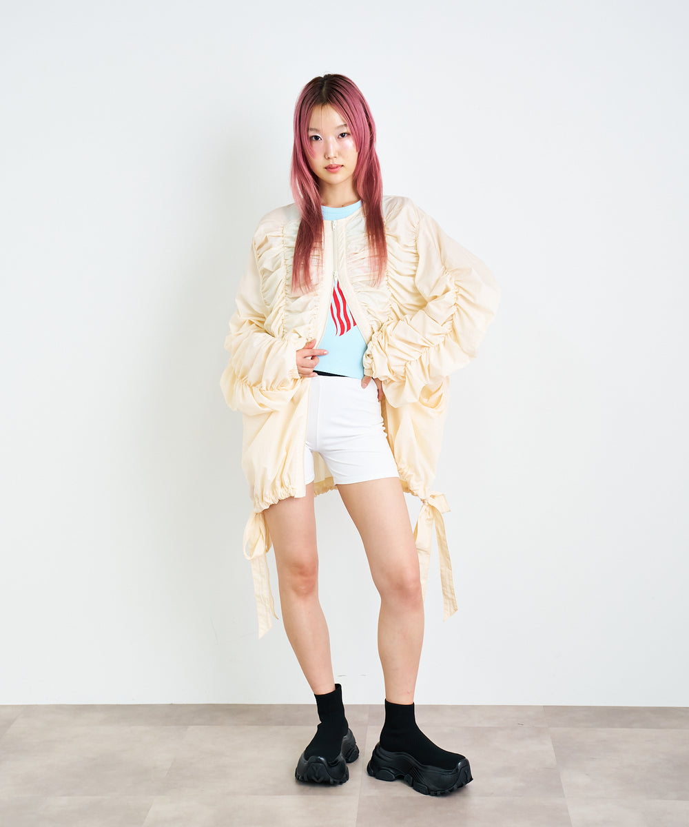 シャーリングダブルジップブルゾン