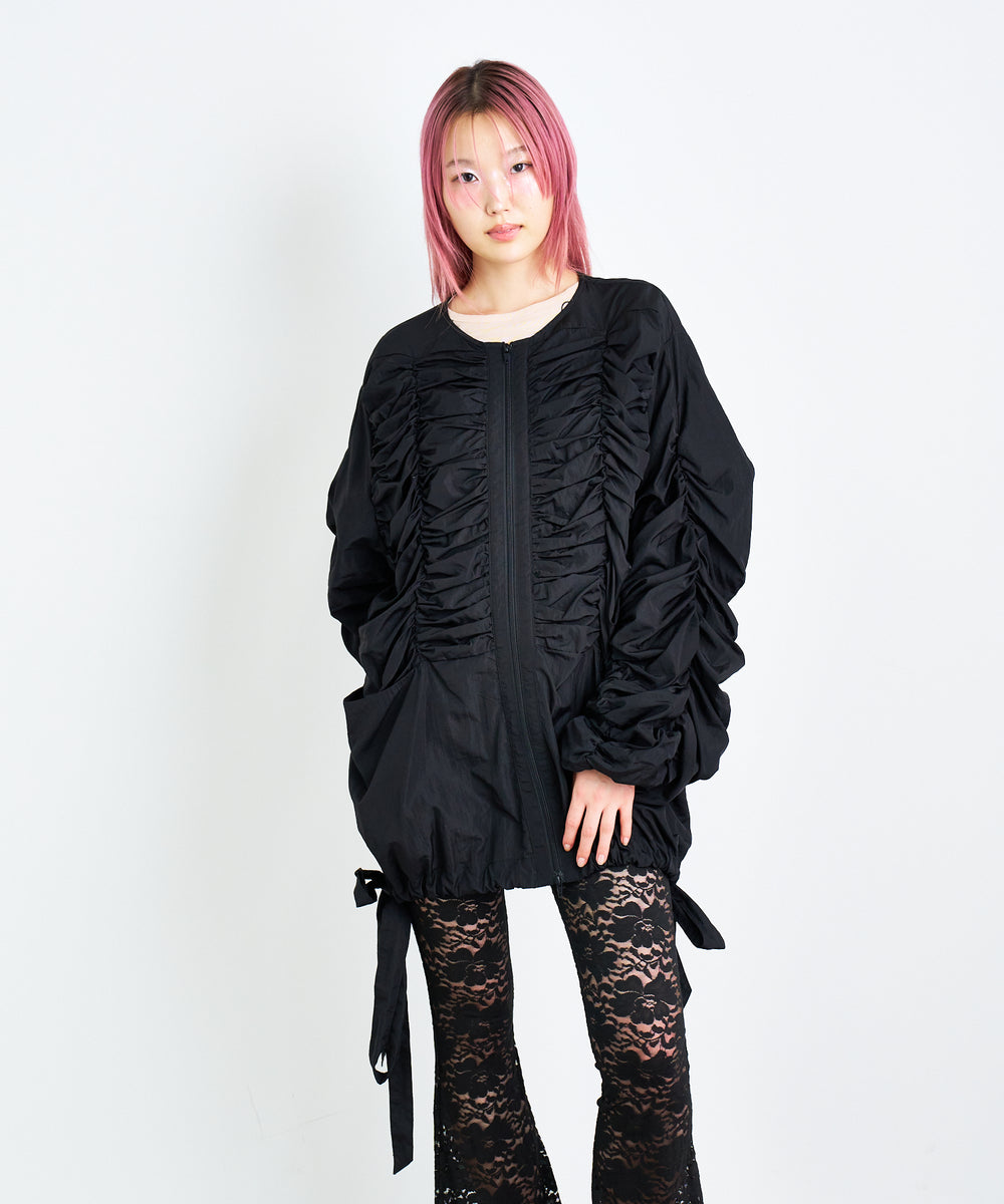 シャーリングダブルジップブルゾン