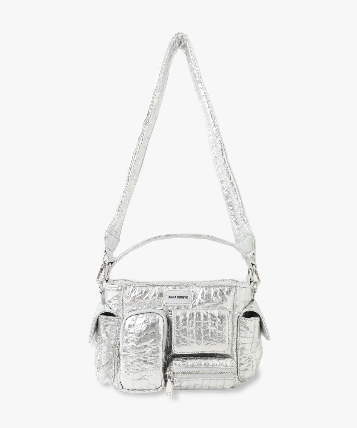 メタリックフェイククロコマルチポケットチビバッグ – ANNA SUI NYC