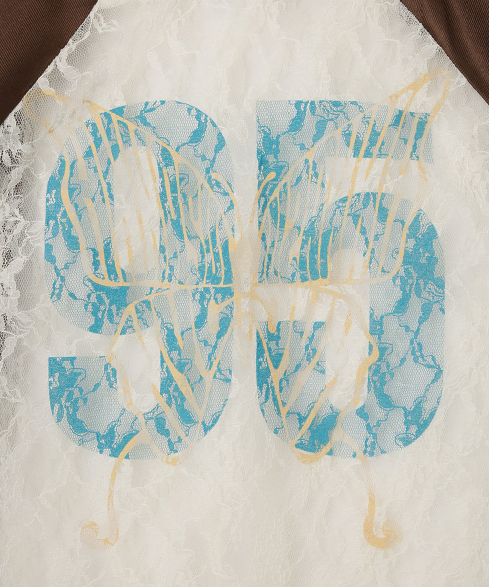 バタフライプリントゲームシャツ