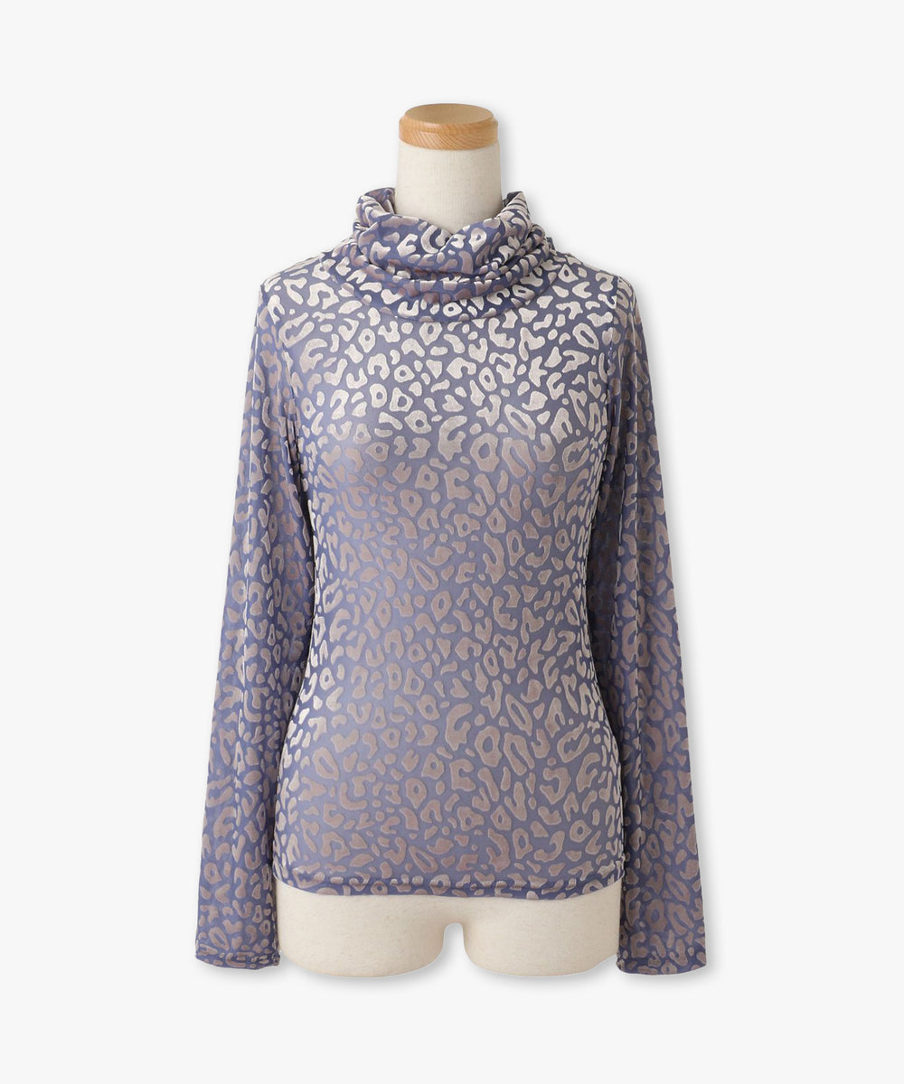 総柄シアータートルネック