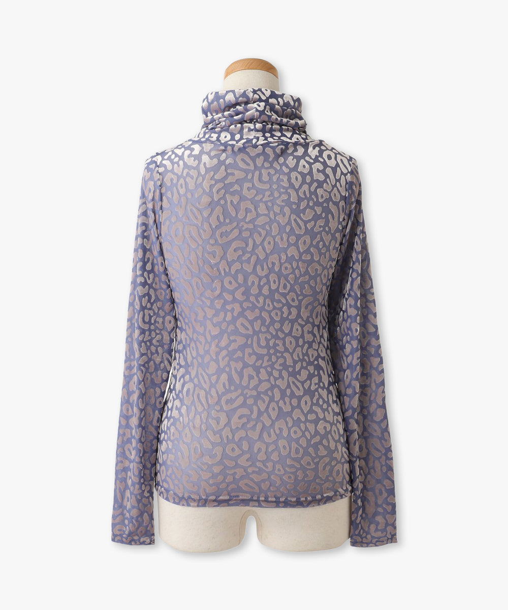 総柄シアータートルネック