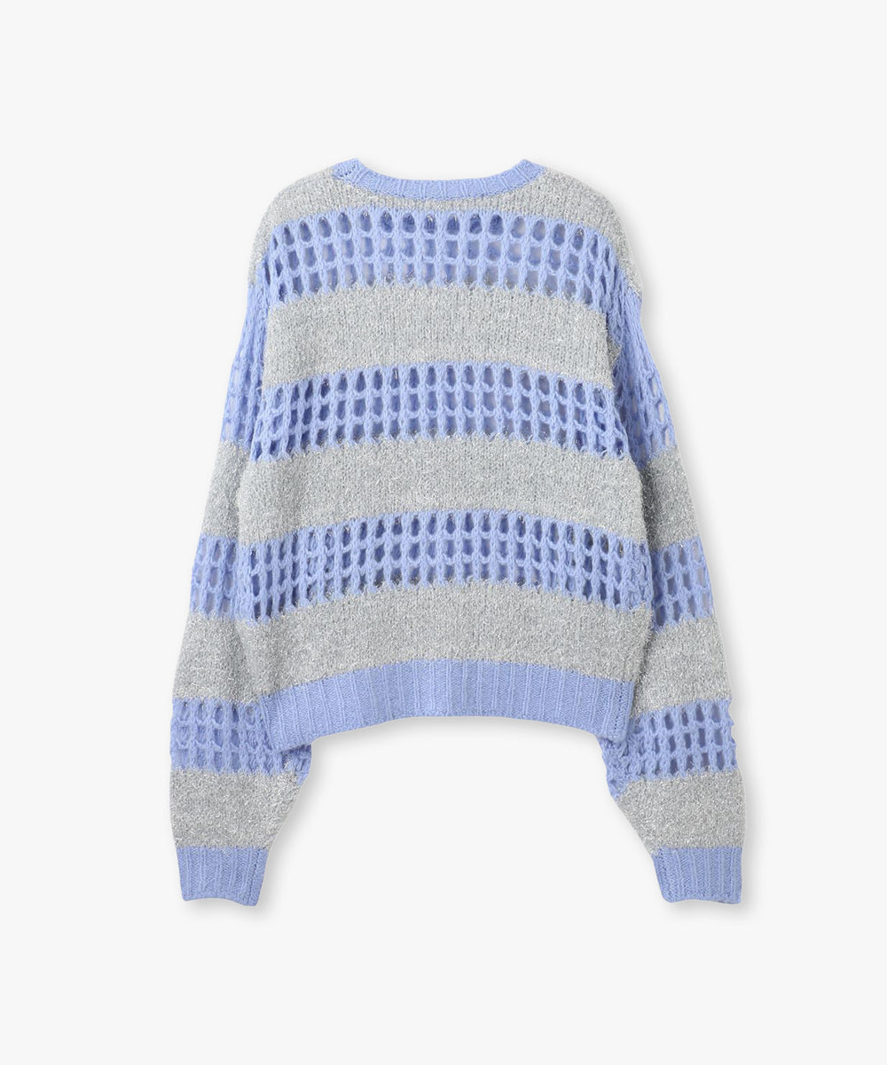 ラメシャギーニットプルオーバー