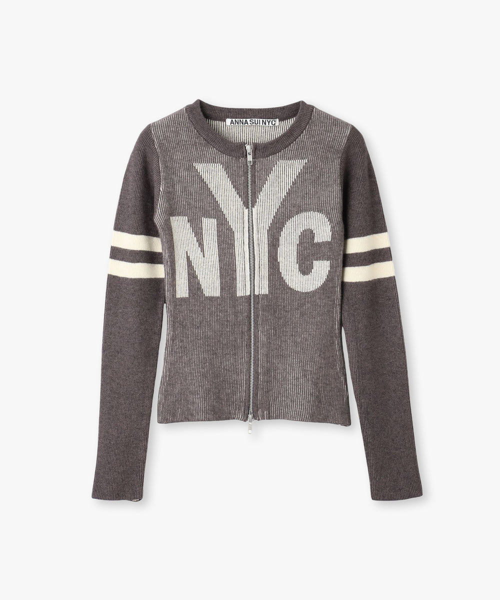 NYC配色ZIPカーデ