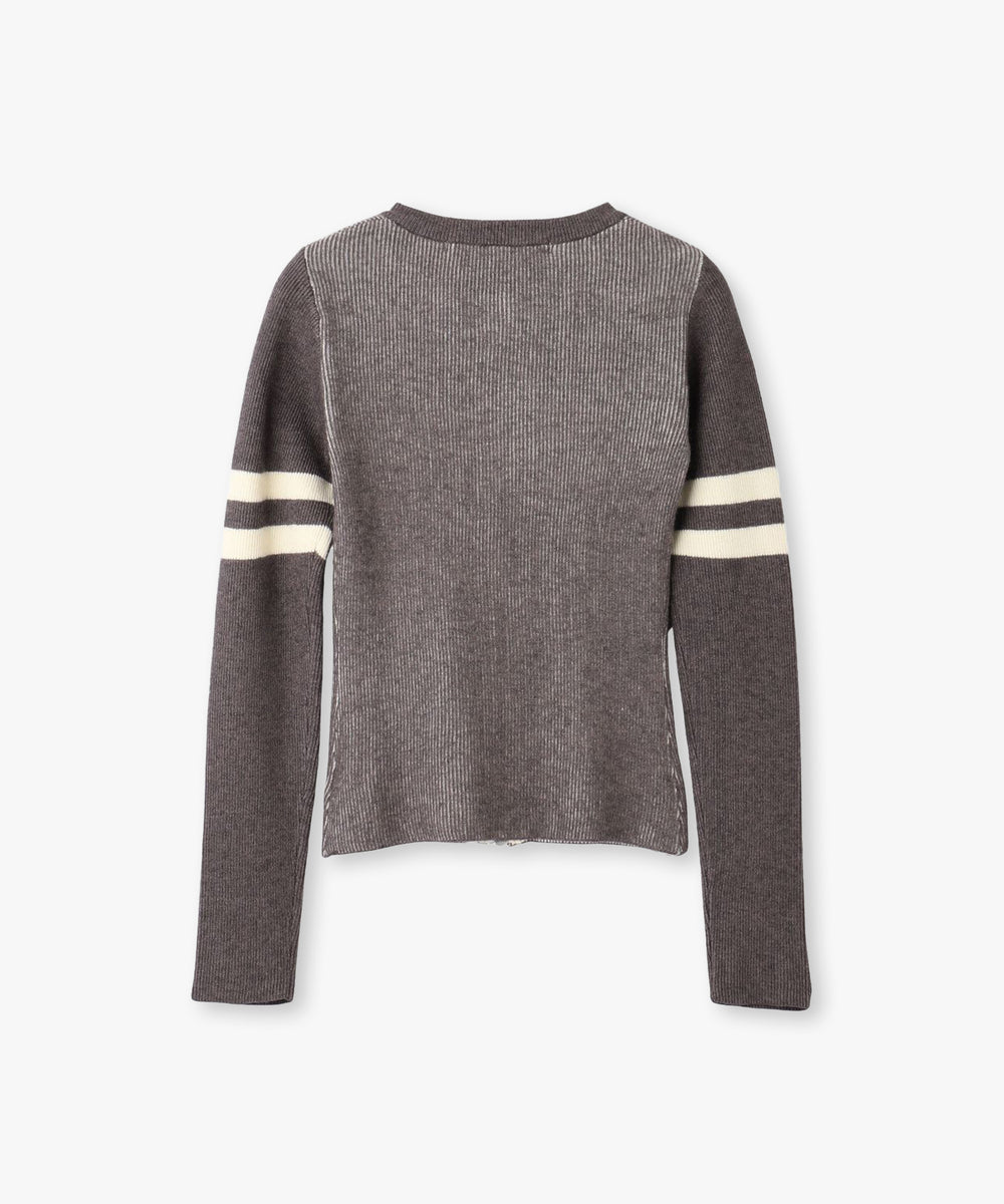 NYC配色ZIPカーデ