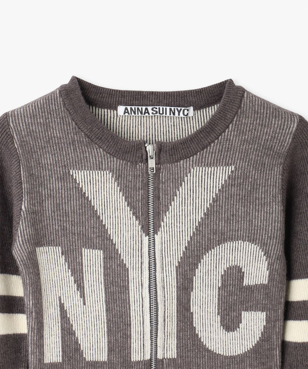 NYC配色ZIPカーデ