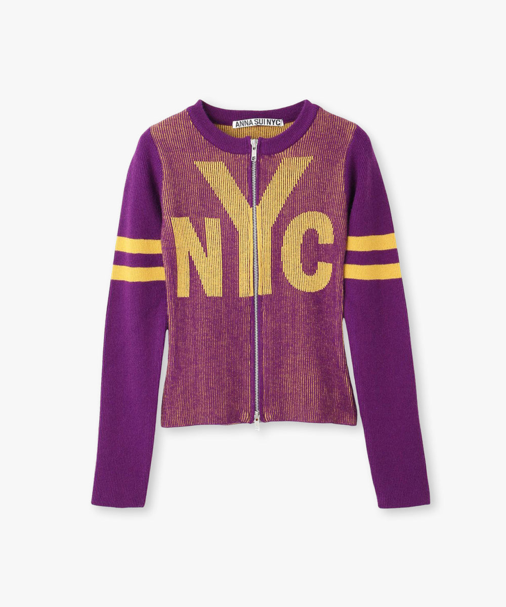 NYC配色ZIPカーデ