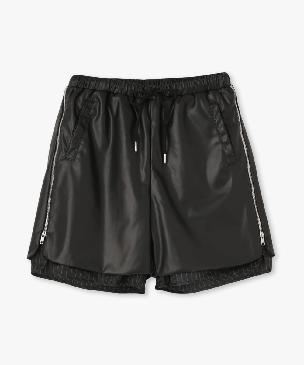 レザーハーフパンツ