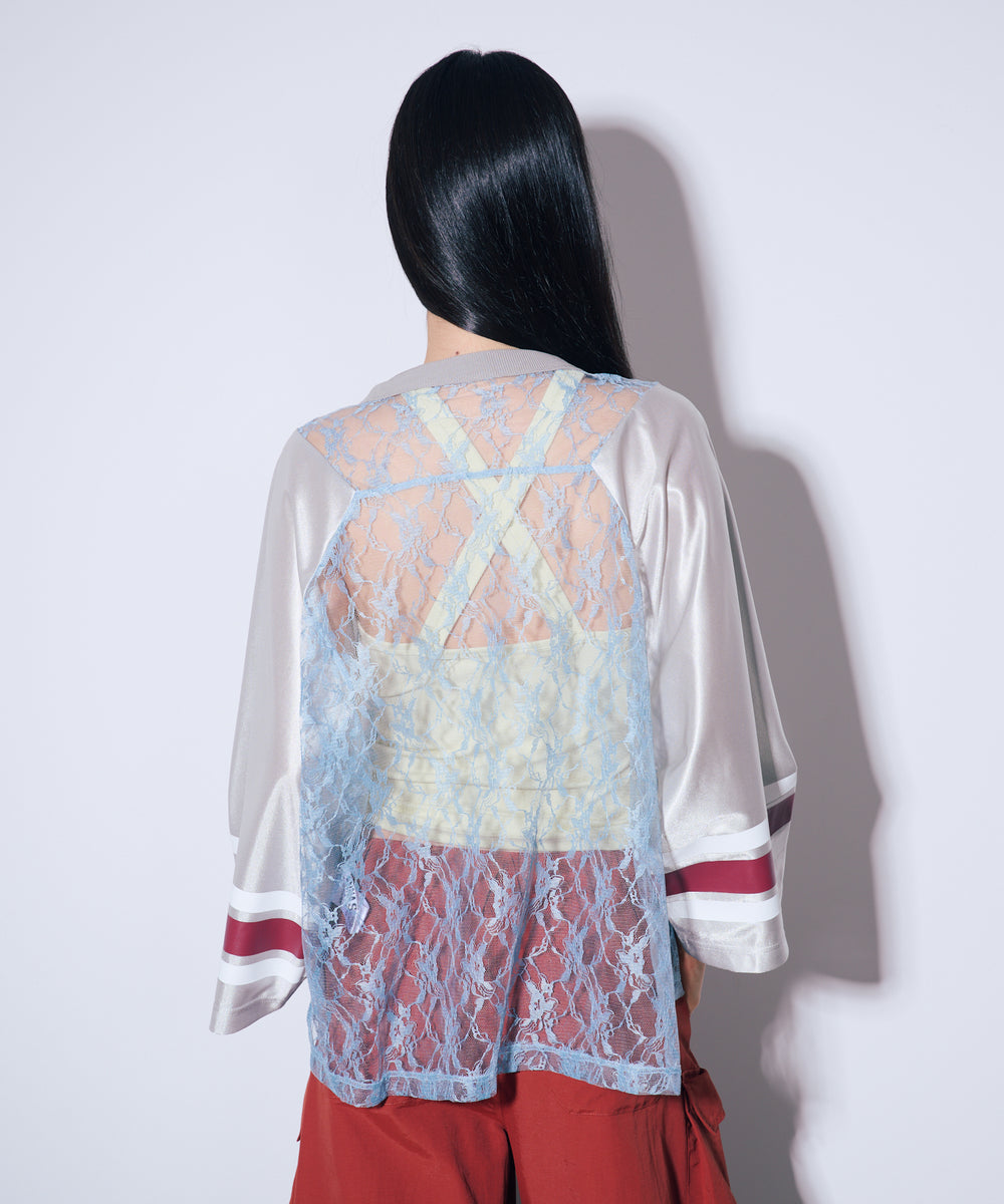 バタフライプリントゲームシャツ