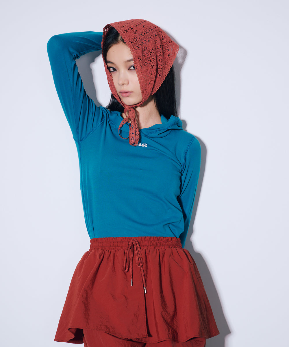 AS刺繍リブフーディー