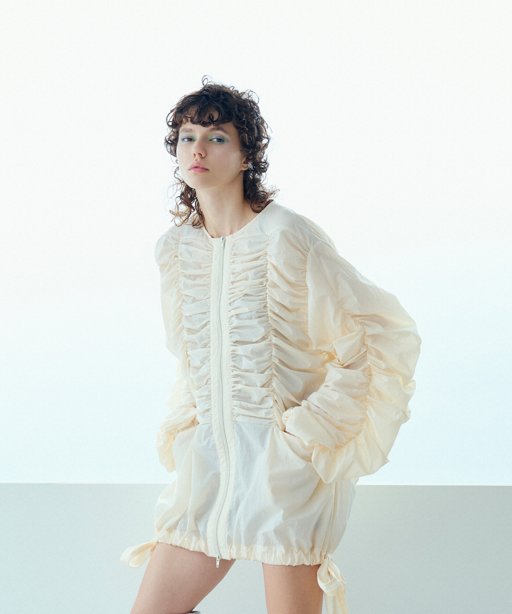 シャーリングダブルジップブルゾン