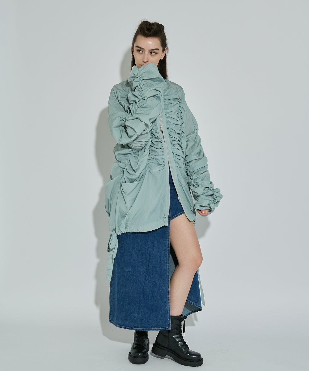 シャーリングダブルジップブルゾン