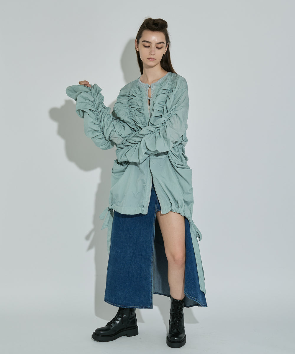 シャーリングダブルジップブルゾン