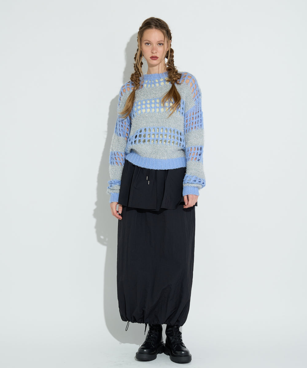 ラメシャギーニットプルオーバー