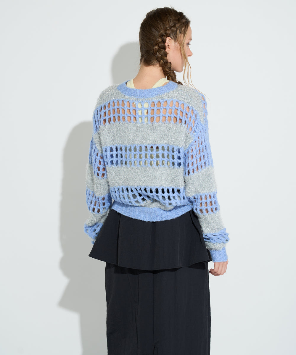 ラメシャギーニットプルオーバー