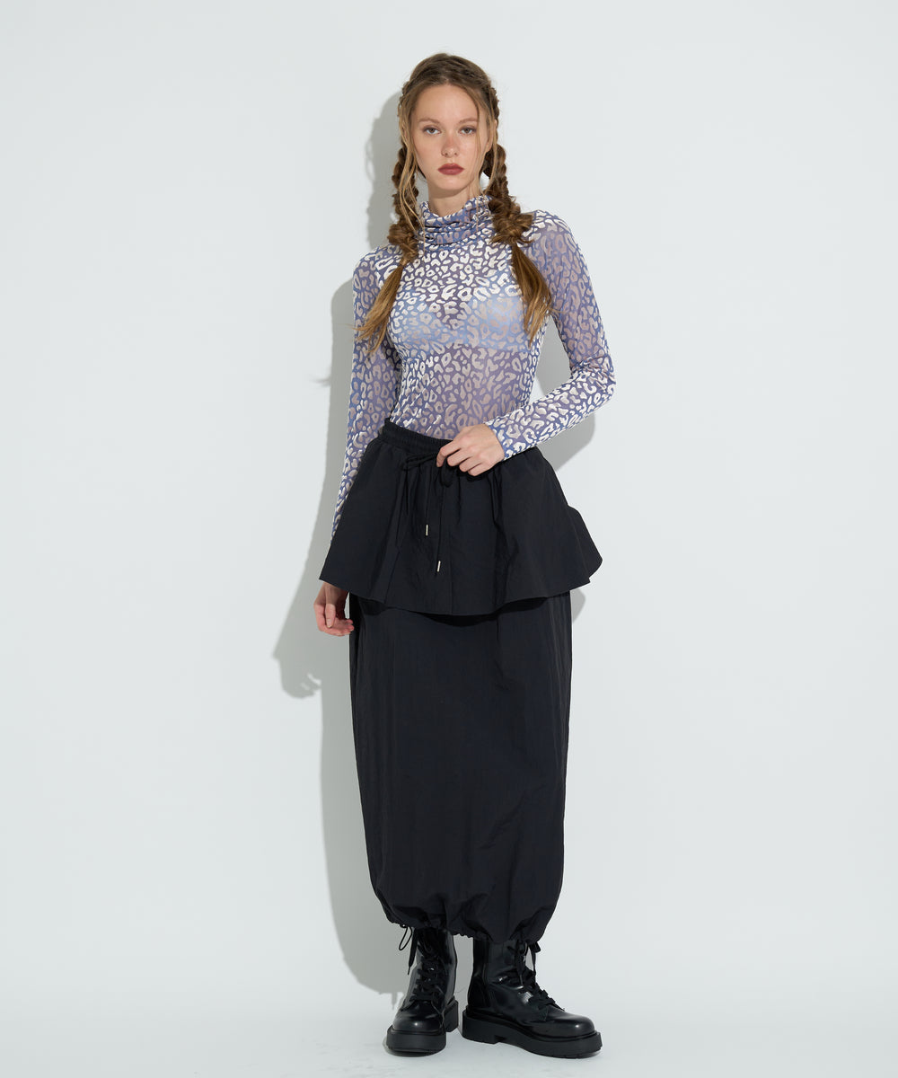 総柄シアータートルネック