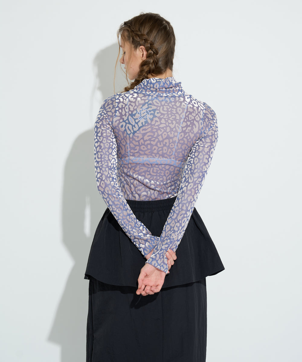 総柄シアータートルネック