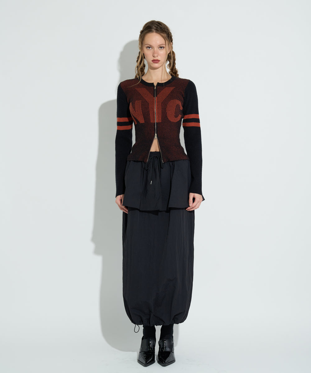 NYC配色ZIPカーデ