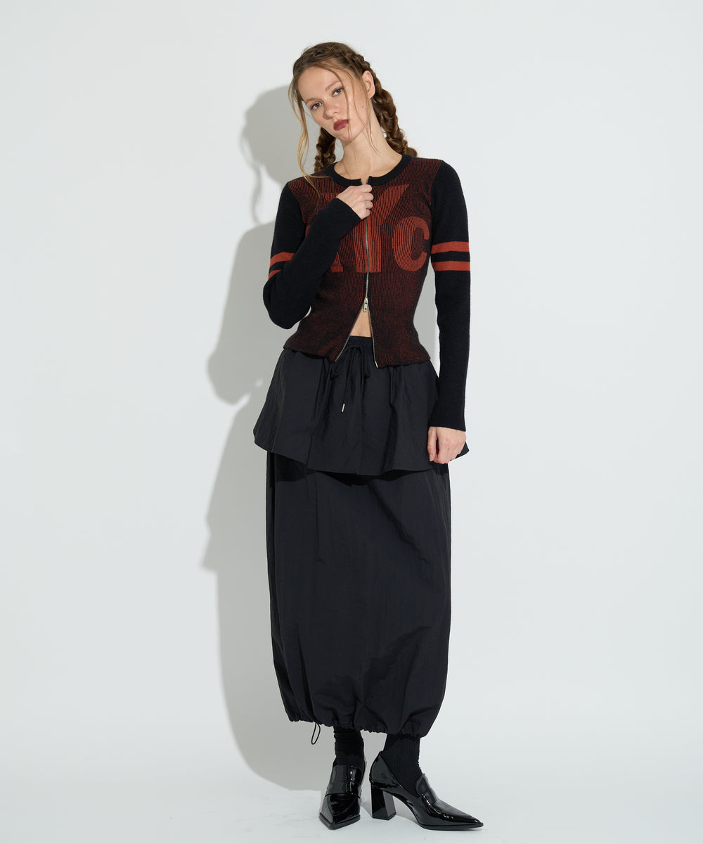 NYC配色ZIPカーデ