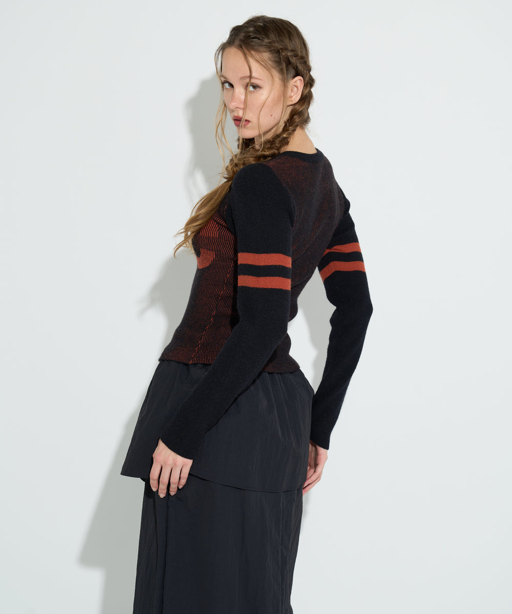 NYC配色ZIPカーデ