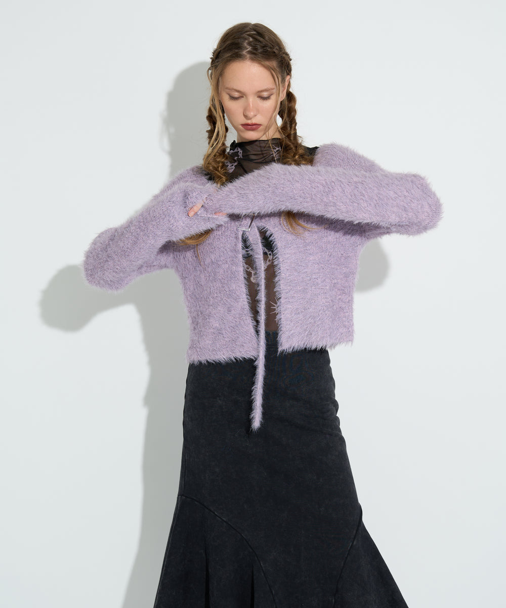 フェザーヤーンベルトカーディガン