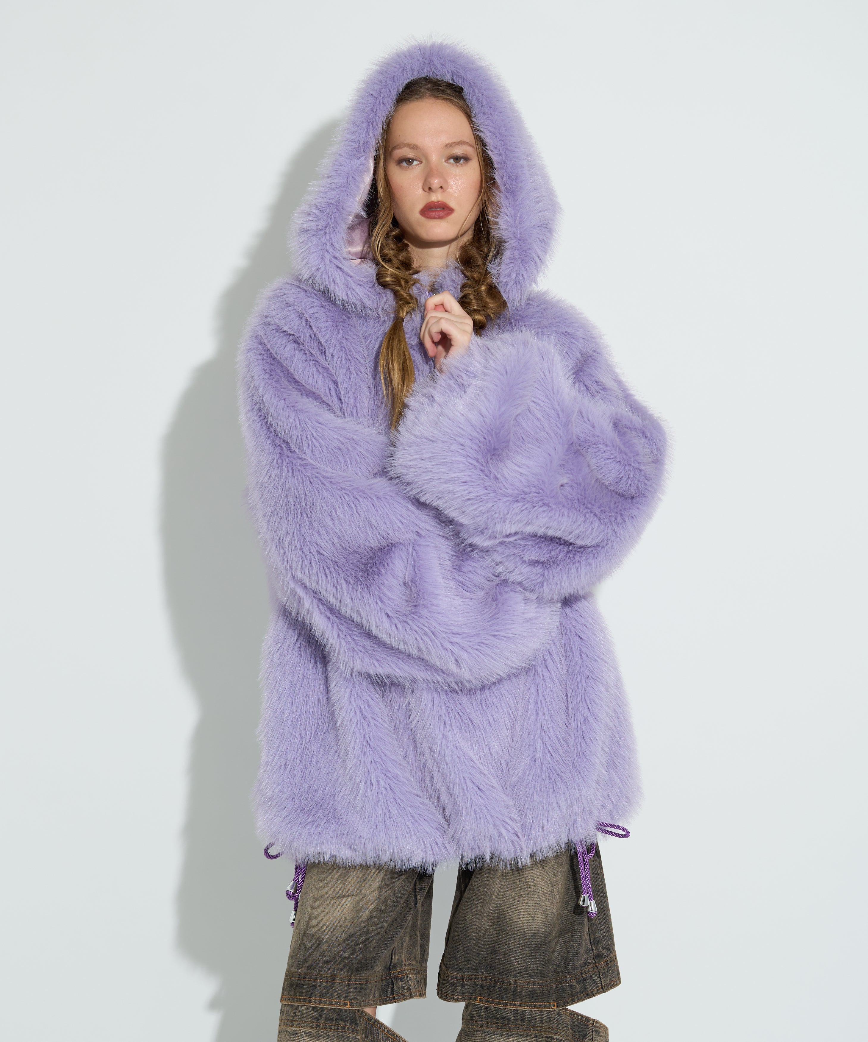 お値下げ♪ANAYI 薄紫 ダッフルコート フォックスファー付 お値下げ♪ANAYI 薄紫 ダッフルコート フォックスファー付 レディース