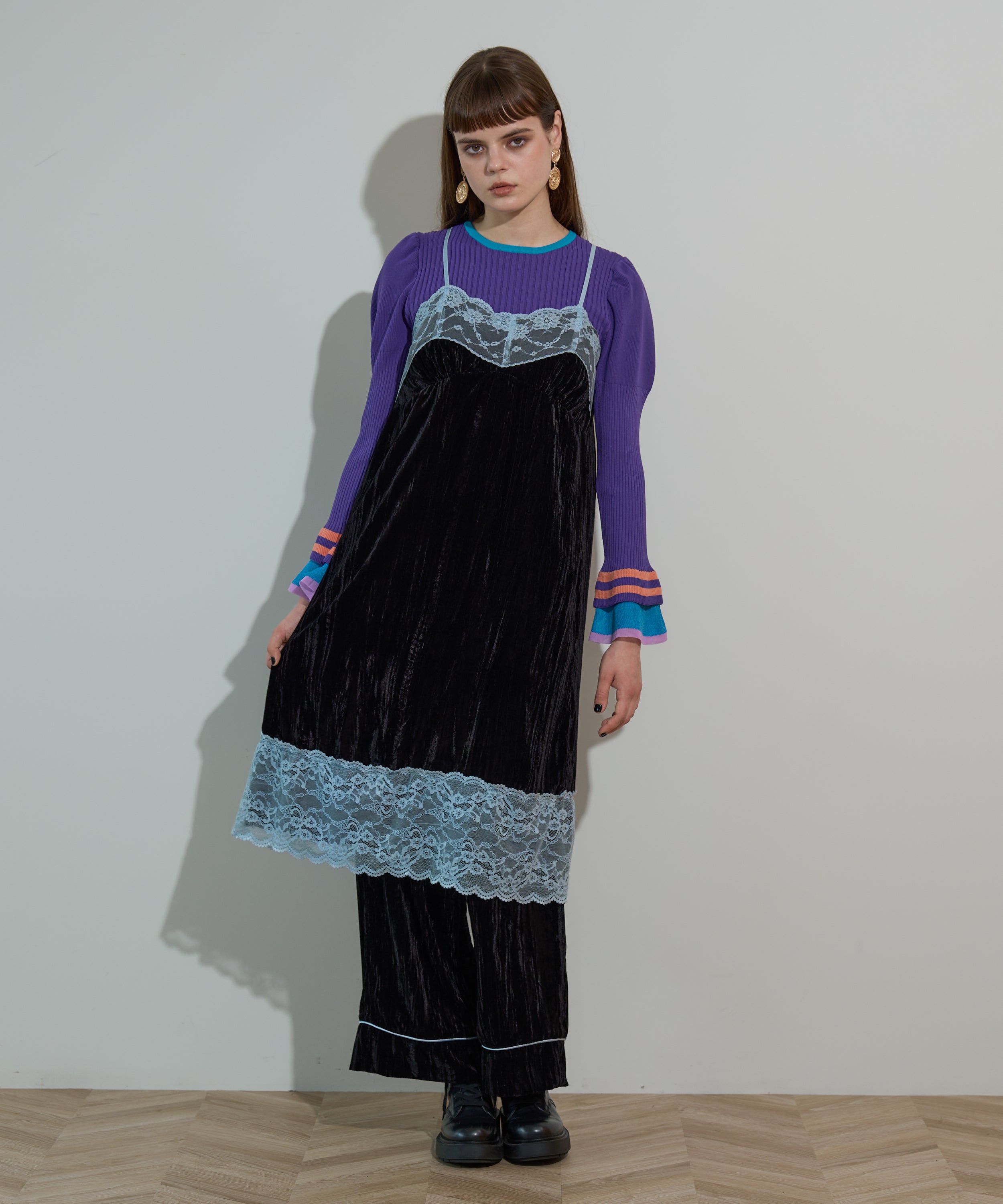 プリーツベロアキャミワンピース – anna sui nyc