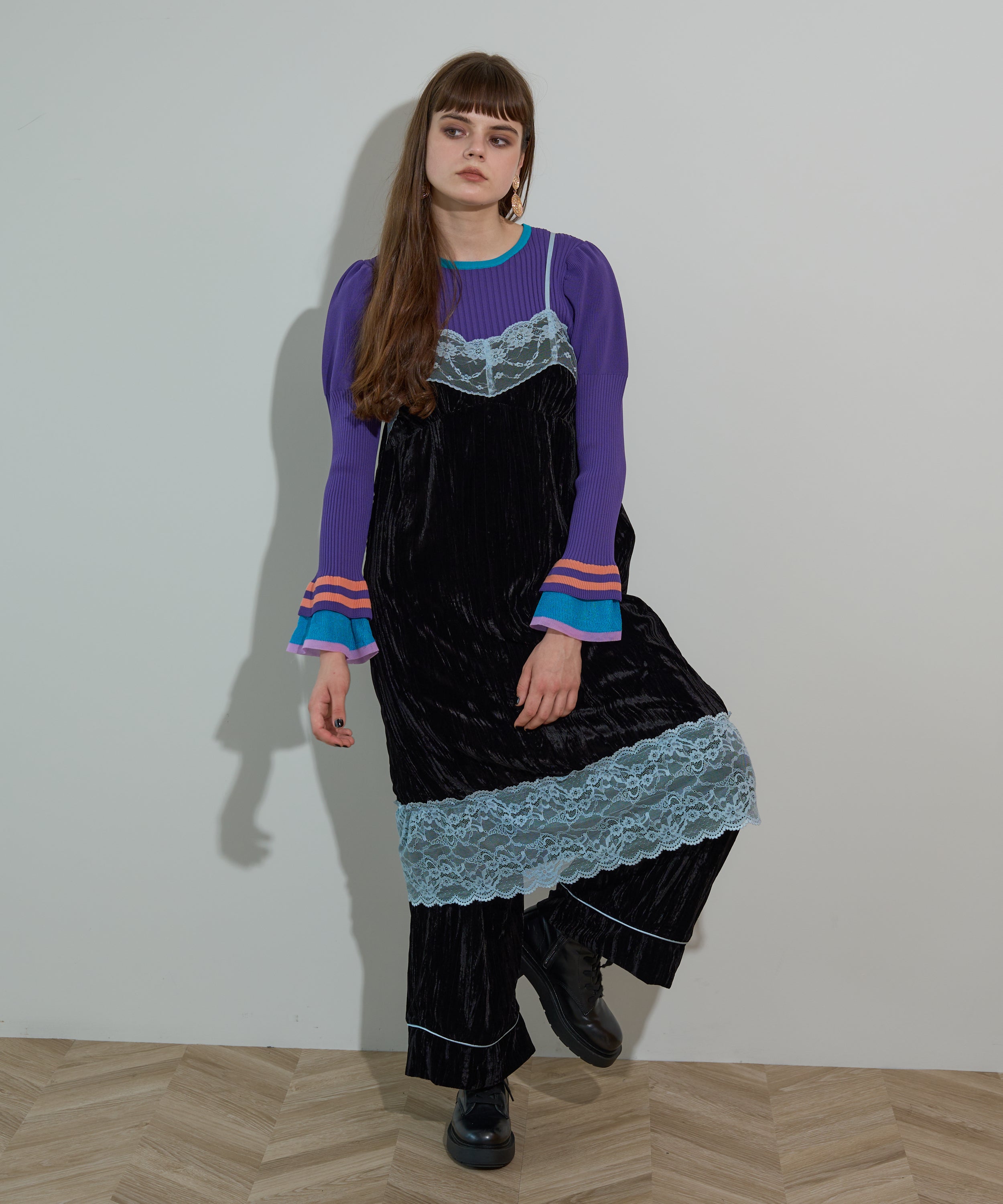 プリーツベロアキャミワンピース – anna sui nyc