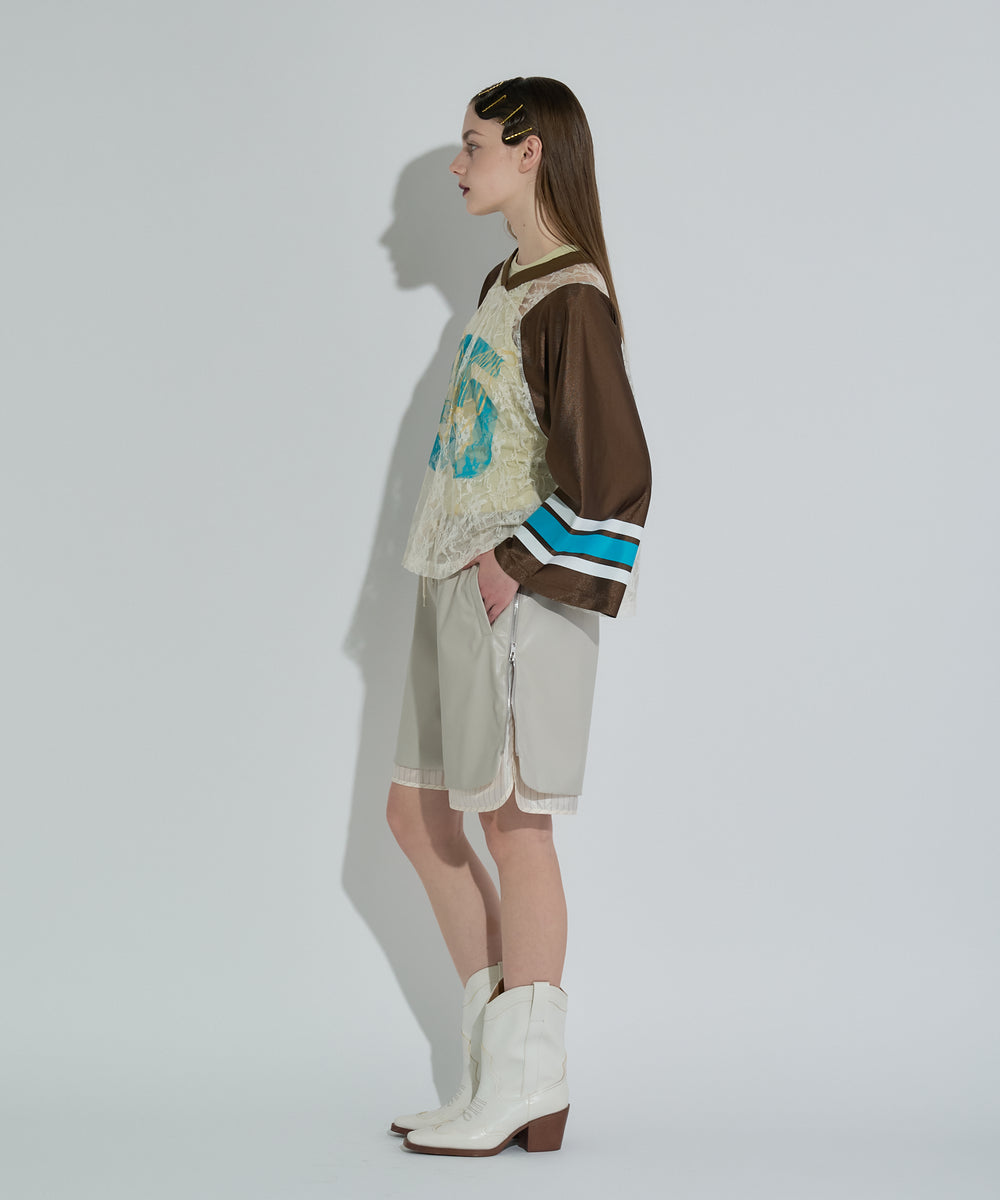 レザーハーフパンツ