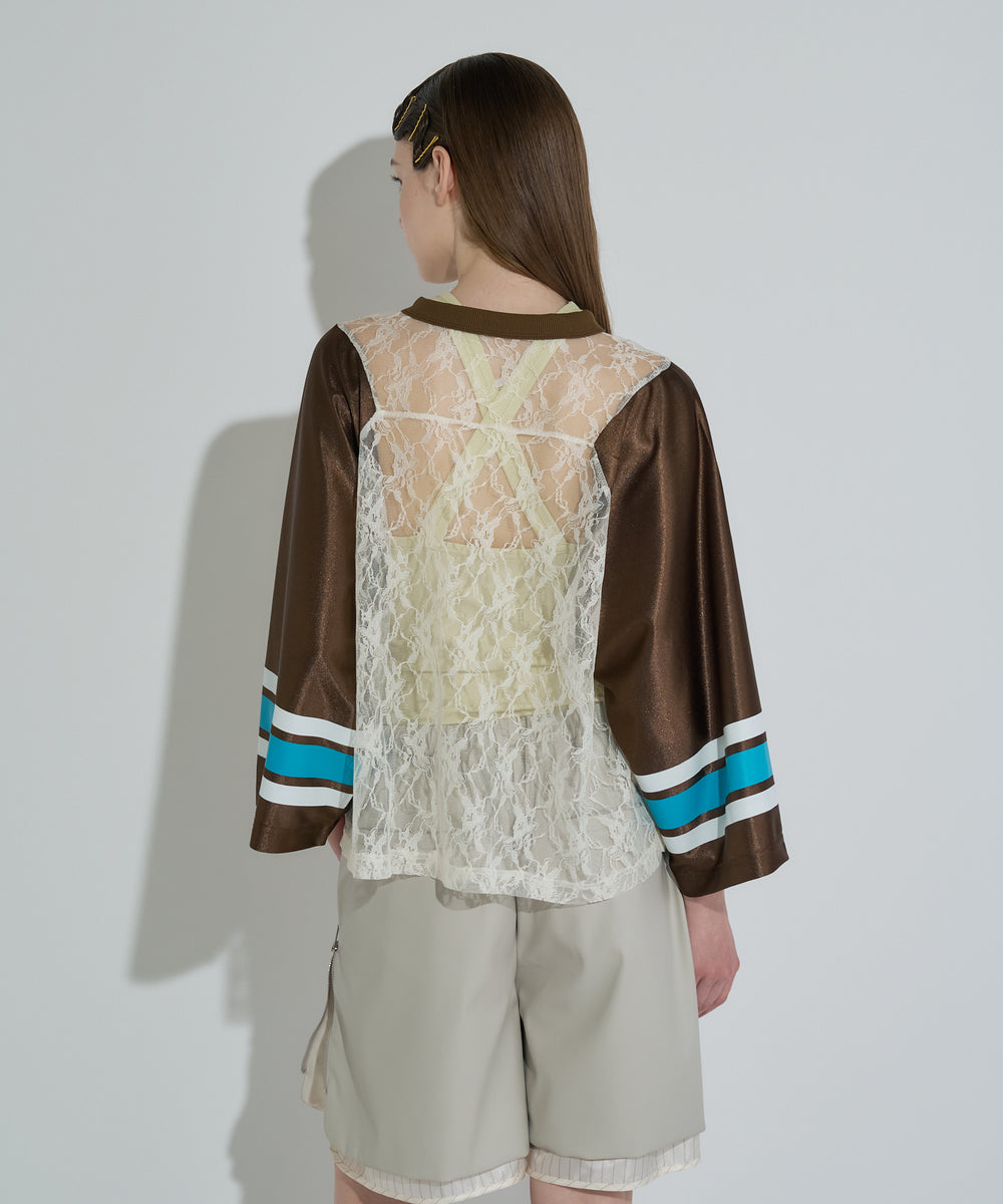 バタフライプリントゲームシャツ