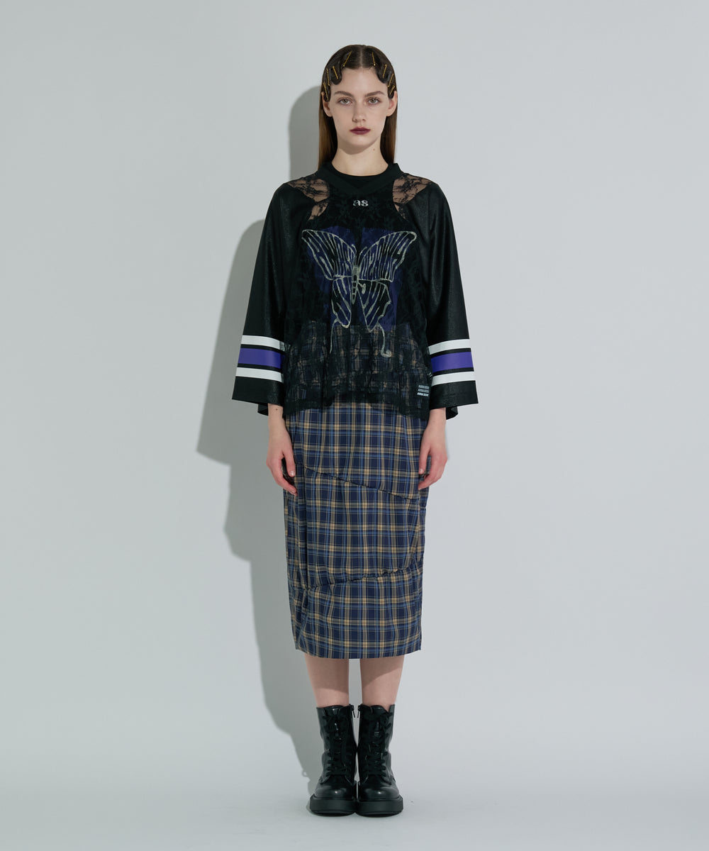 バタフライプリントゲームシャツ