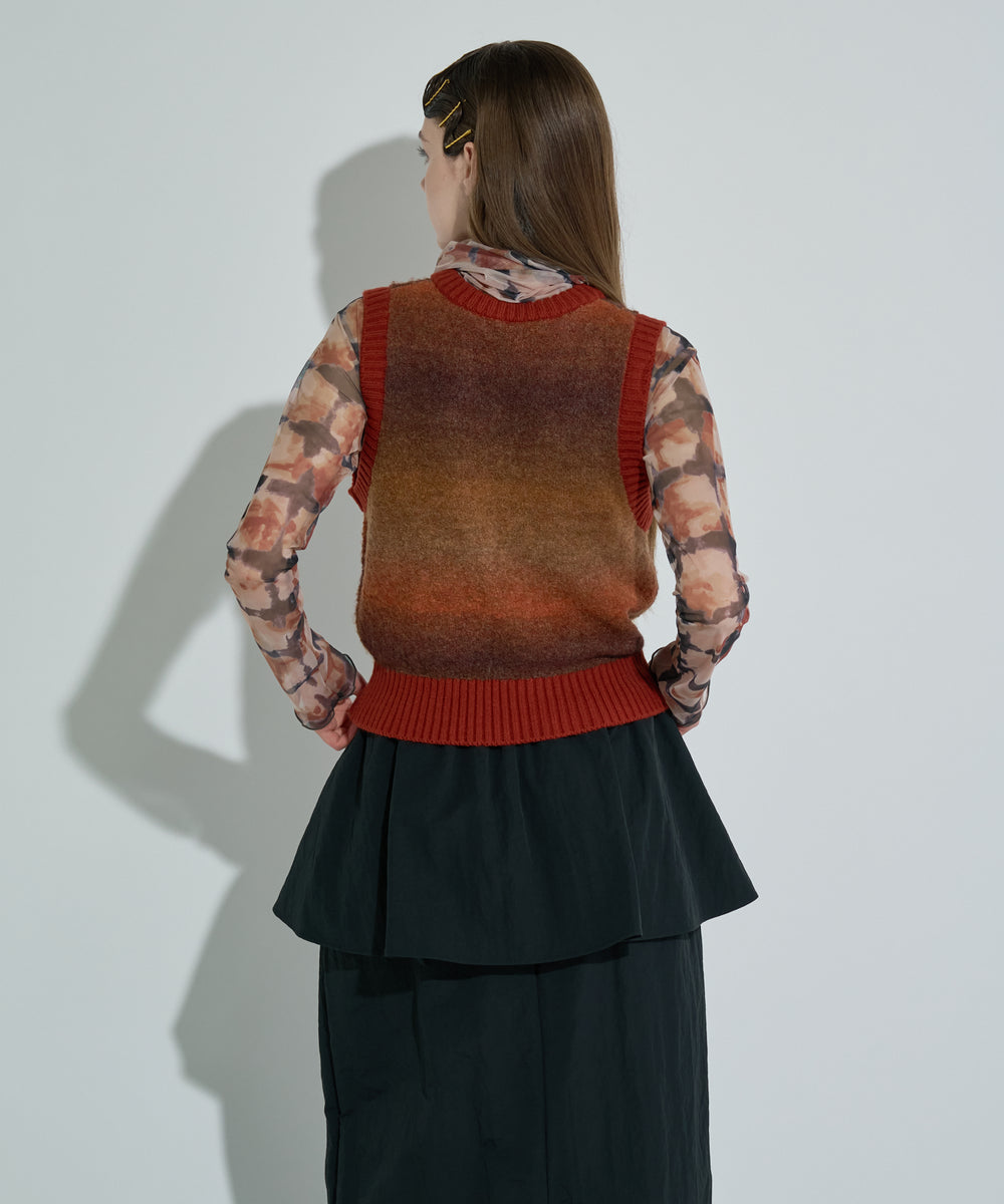 グラデーションジャガードベスト