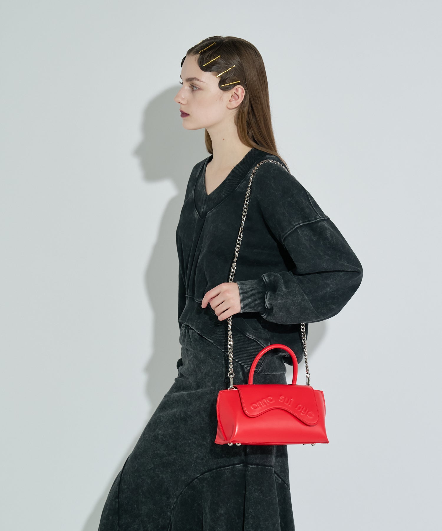 ANNAS SUI アナスイ　レザーバッグ　Balenciaga 目を引くカットレザー♪】Anna Sui バッグ (ANNA SUI/トート