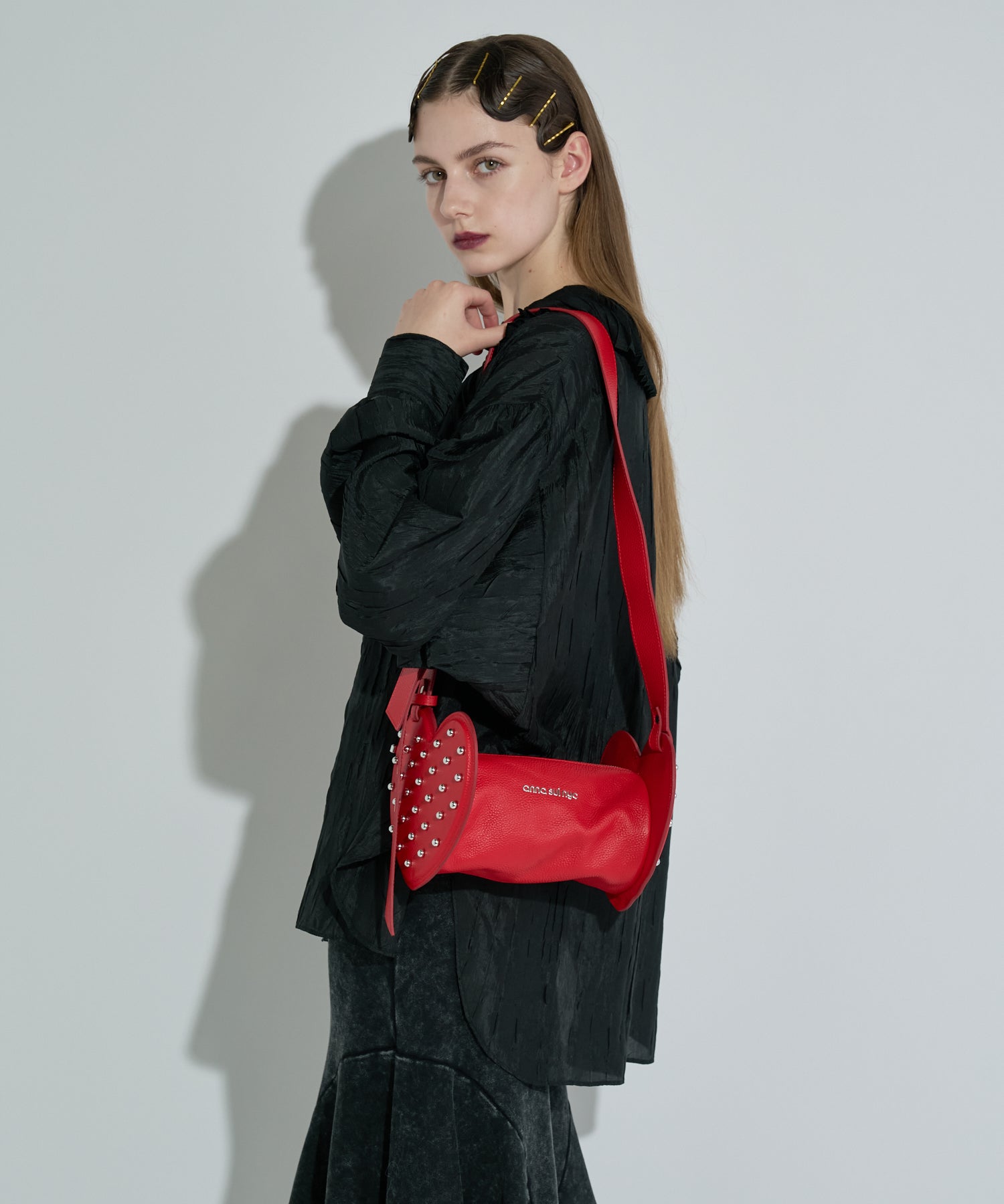 ANNA SUI バッグ　黒　ボニー　ニューガーデン アナスイ ANNA SUI アニー 2wayボストンバッグ