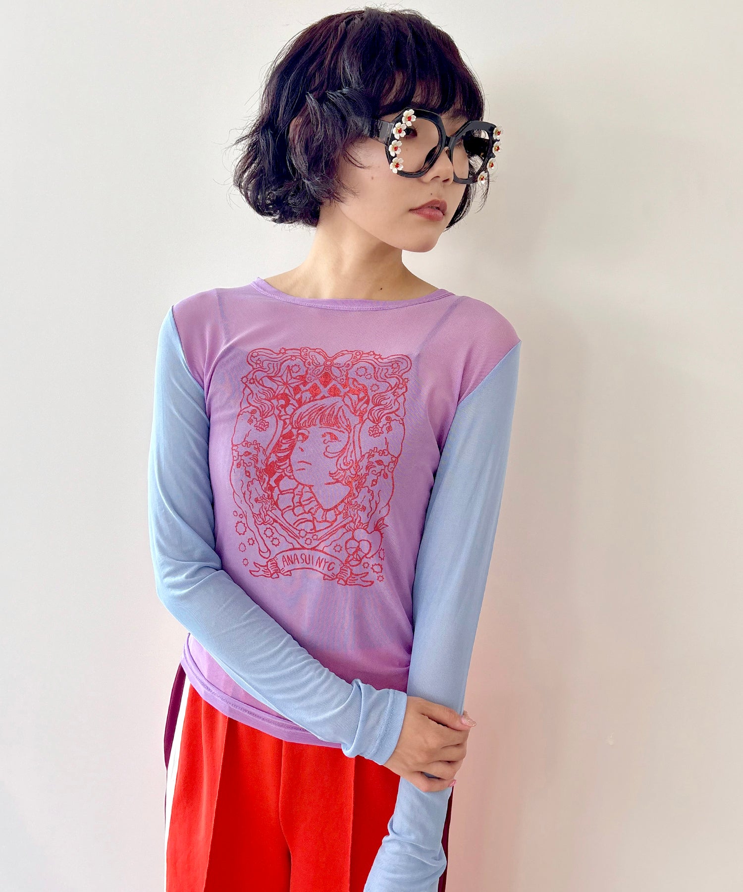 ANNA SUI アナスイ　カットソー tシャツ ANNA SUI NYC / アナスイエヌワイシー フェイクアクセサリー
