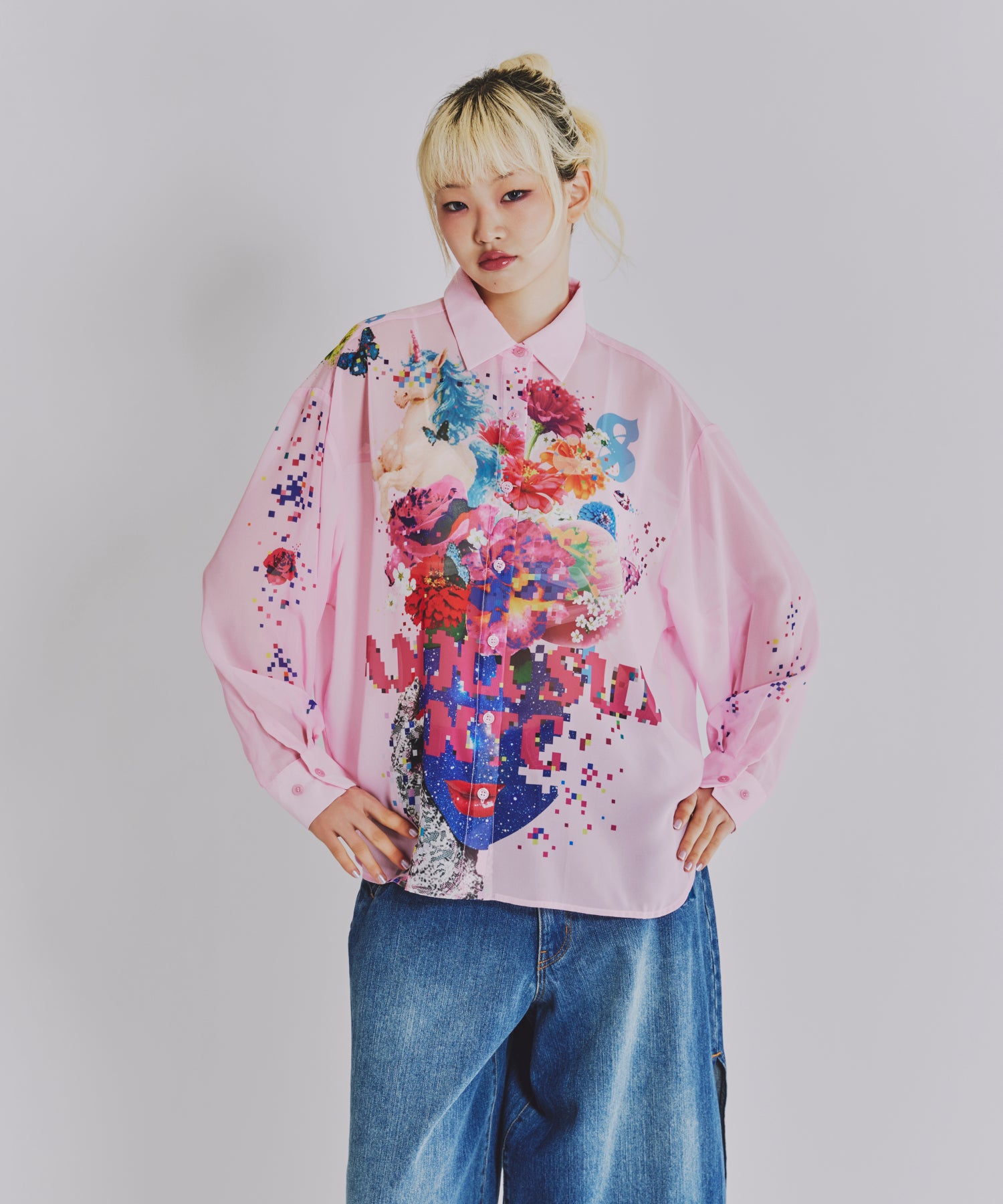 【準美品 90S 希少アーカイブ】ANNA SUI ドーリーヘッド総柄Tシャツ ANNA SUI - 【準美品 90S 希少アーカイブ】ANNA SUI ドーリーヘッド総