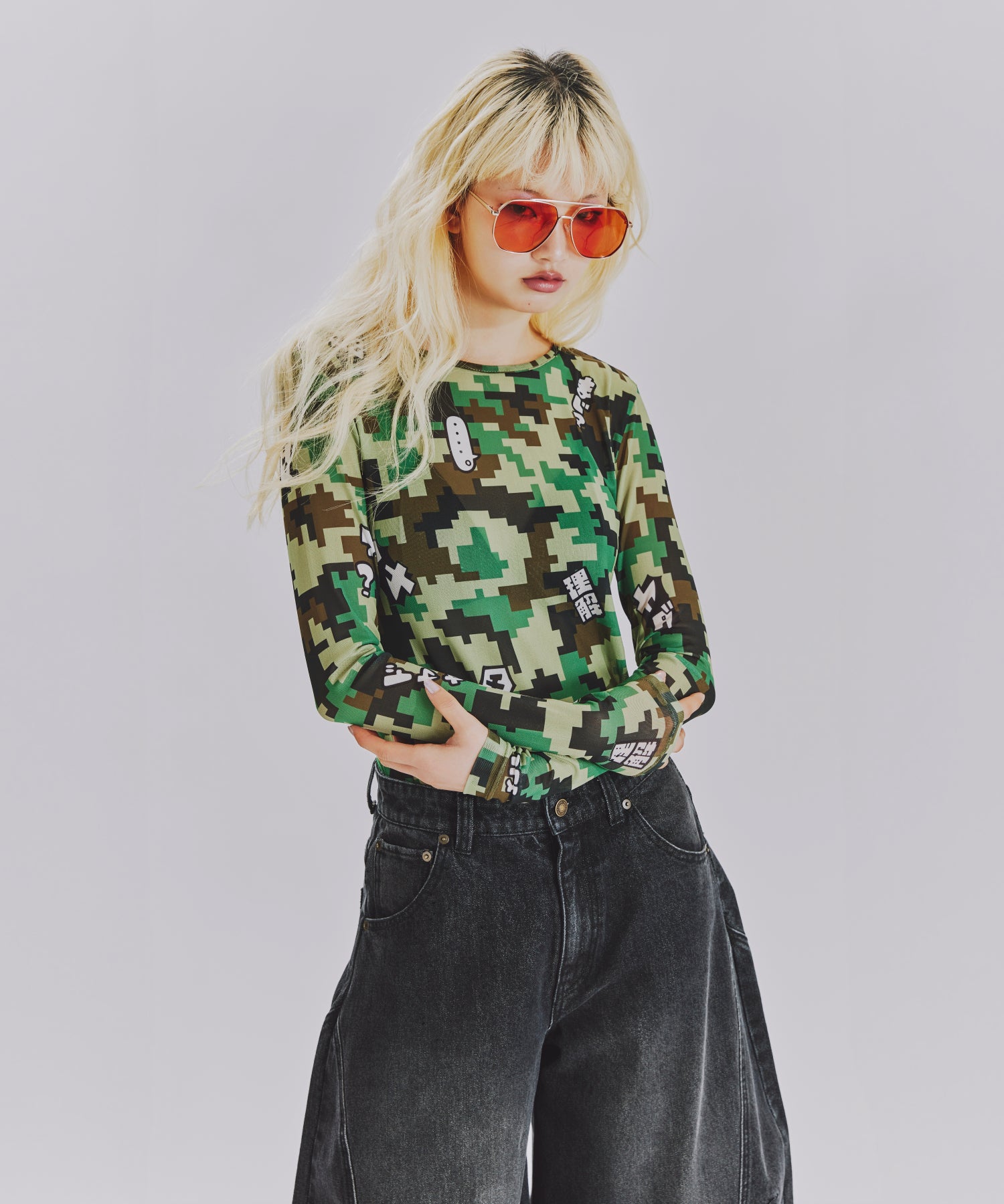 TERA つぶやきCAMOメッシュトップス – ANNA SUI NYC