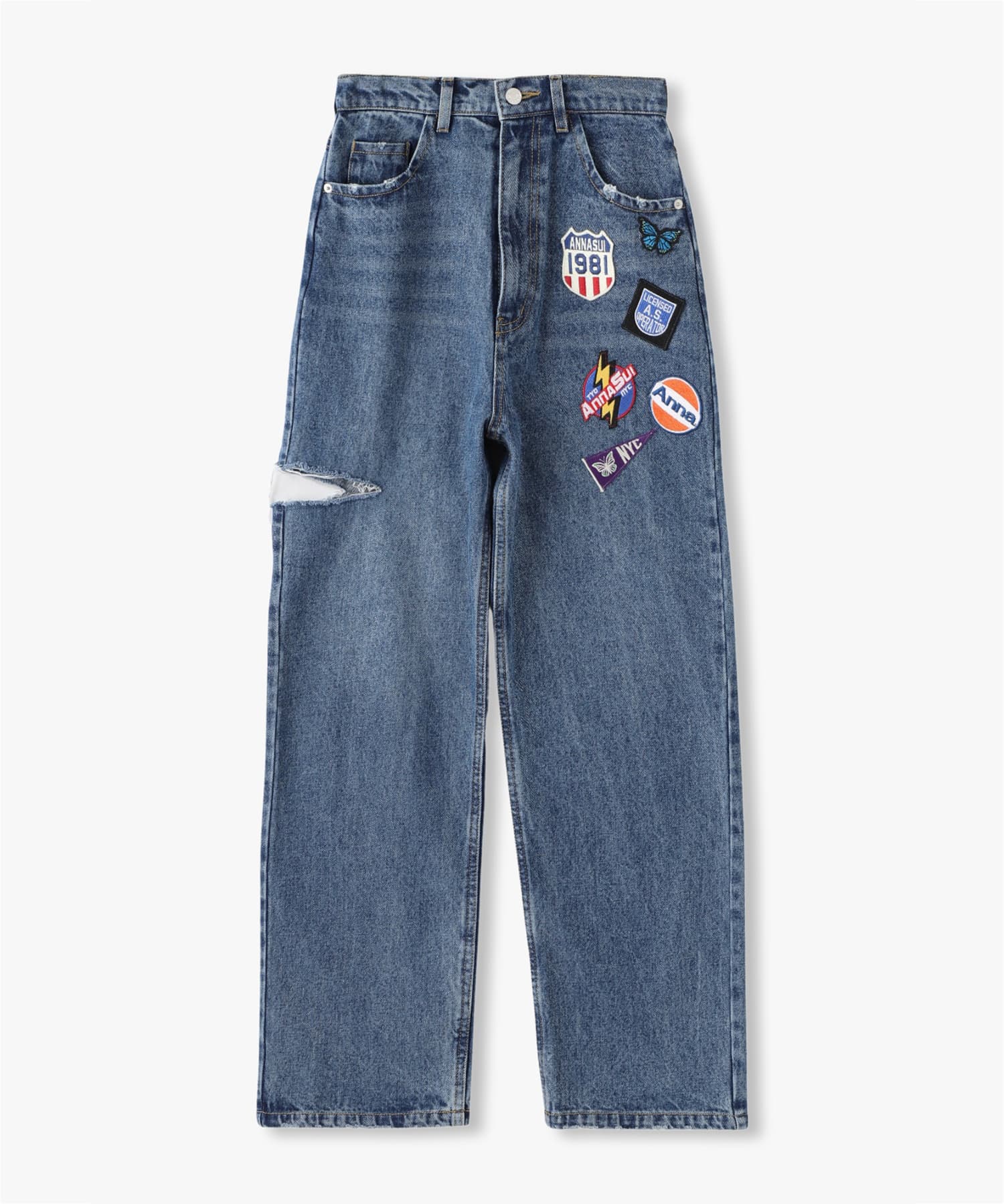 ANNA SUI NYC ワッペンデニムパンツ
