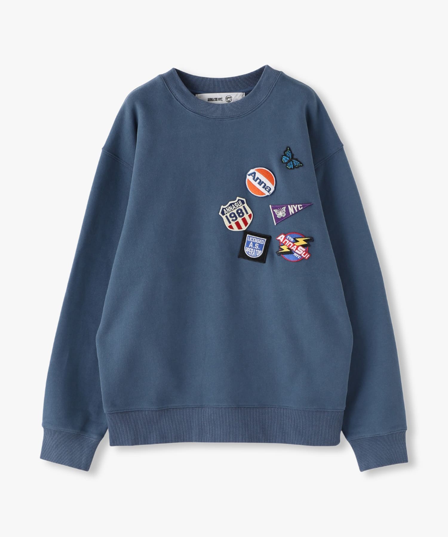 ANNA SUI NYC ワッペンクルーネックスウェット